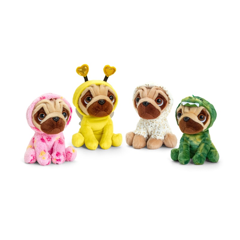 14cm Pug With Outfit Plush Toy