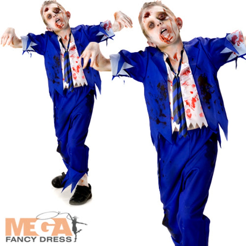 Zombie School BoysCostume|6-8 Years|8-10 Years|10-12 Years