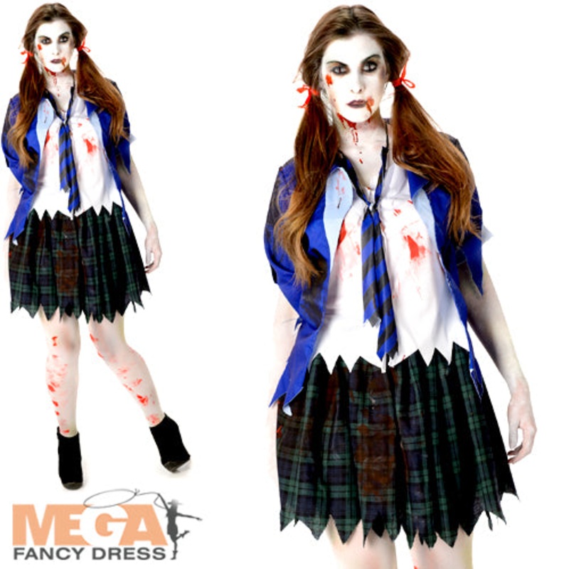 Zombie School Girl Ladies Costume