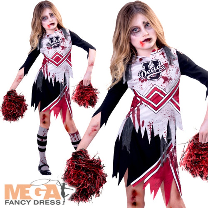 Zombie Cheerleader Girls Fancy Dress