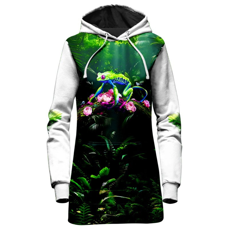 Fern Blossom Hoodie Dress|X-Small|Small|Medium|Large|X-Large|XX-Large|XXX-Large