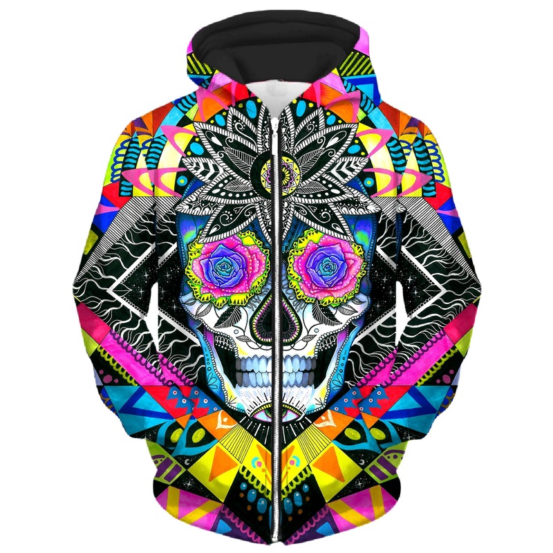 Suger Skull Unisex Zip-Up Hoodie