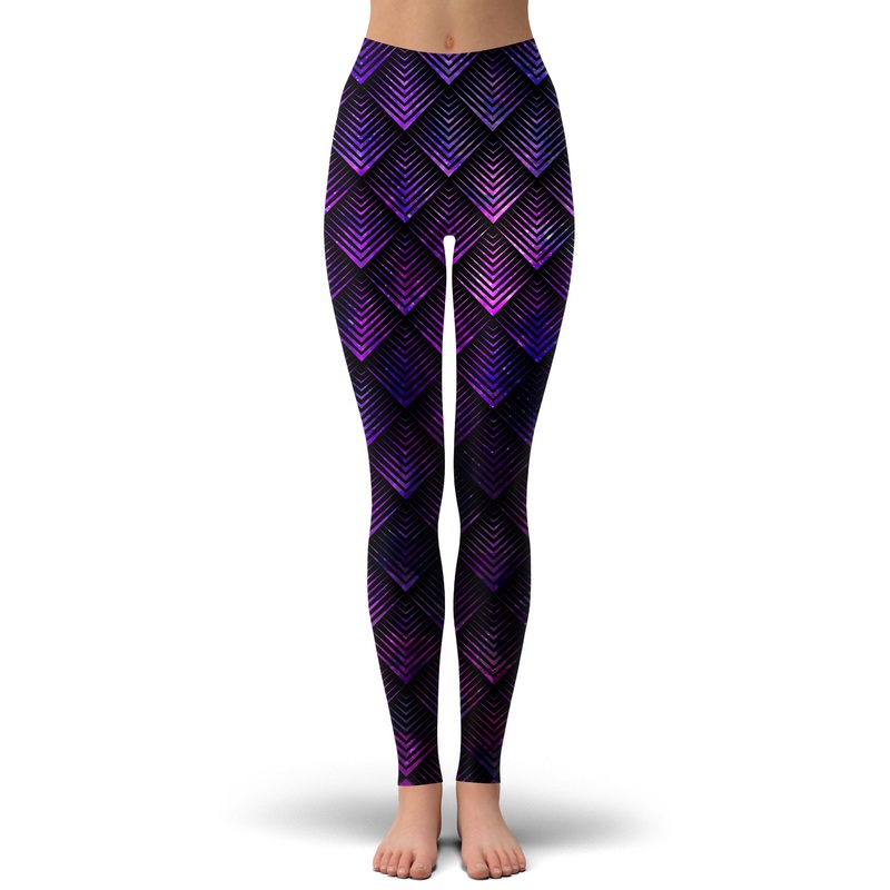 Galactic Dragon Scale Purple Leggings