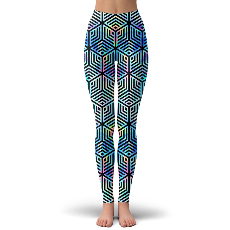 Holographic Hexagon Leggings|XX-Small|X-Small|Small|Medium|Large|X-Large|XX-Large
