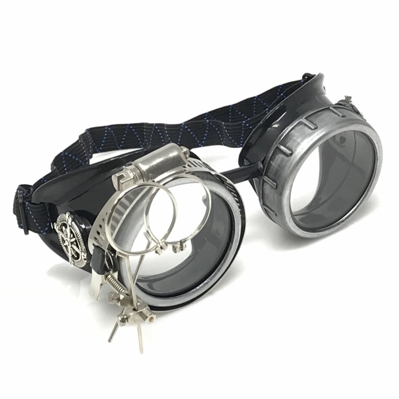 Motorcycle Goggles With Magnifying Eye Loupes Clear Lenses