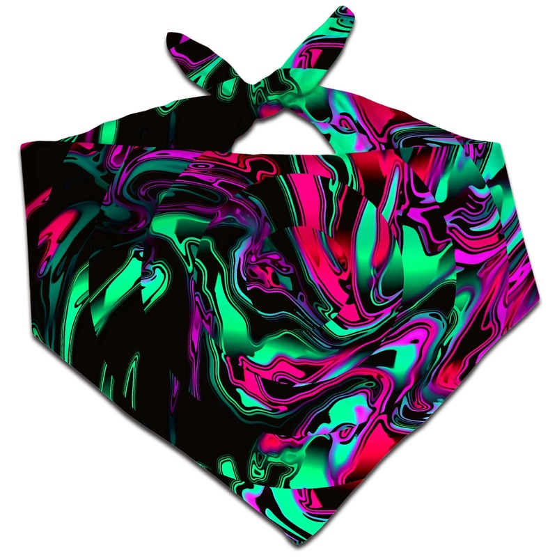 Pink and Green Chromatic Warp Bandana