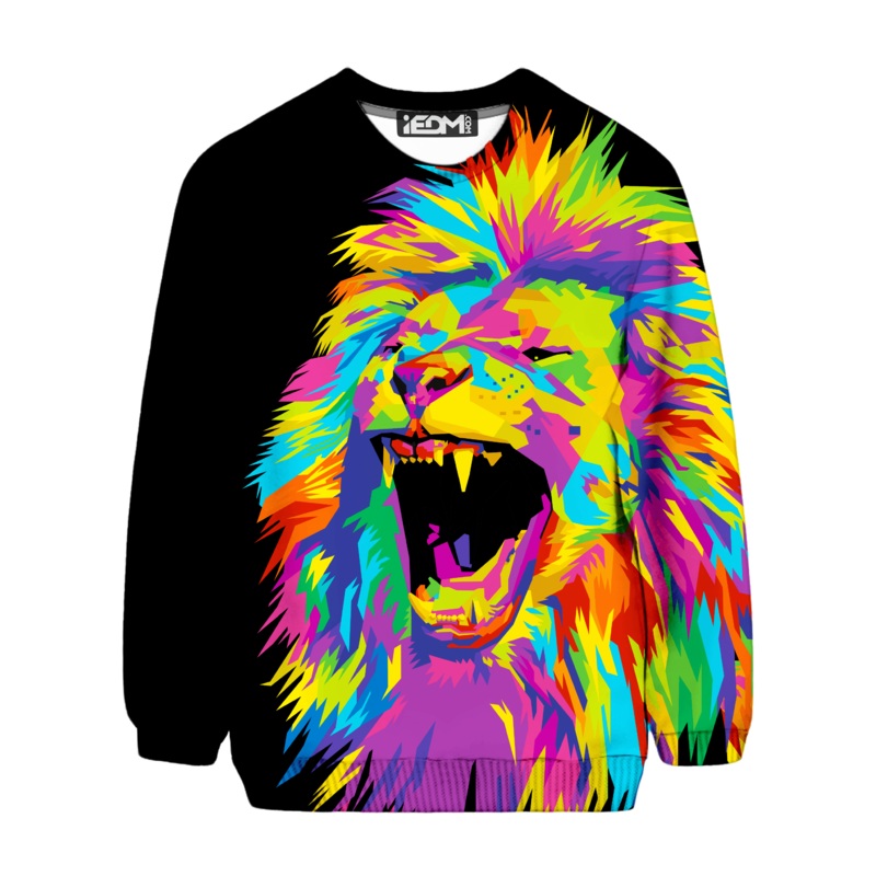 Psychedelic Lion Sweatshirt|X-Small|Small|Medium|Large|X-Large|XX-Large|XXX-Large
