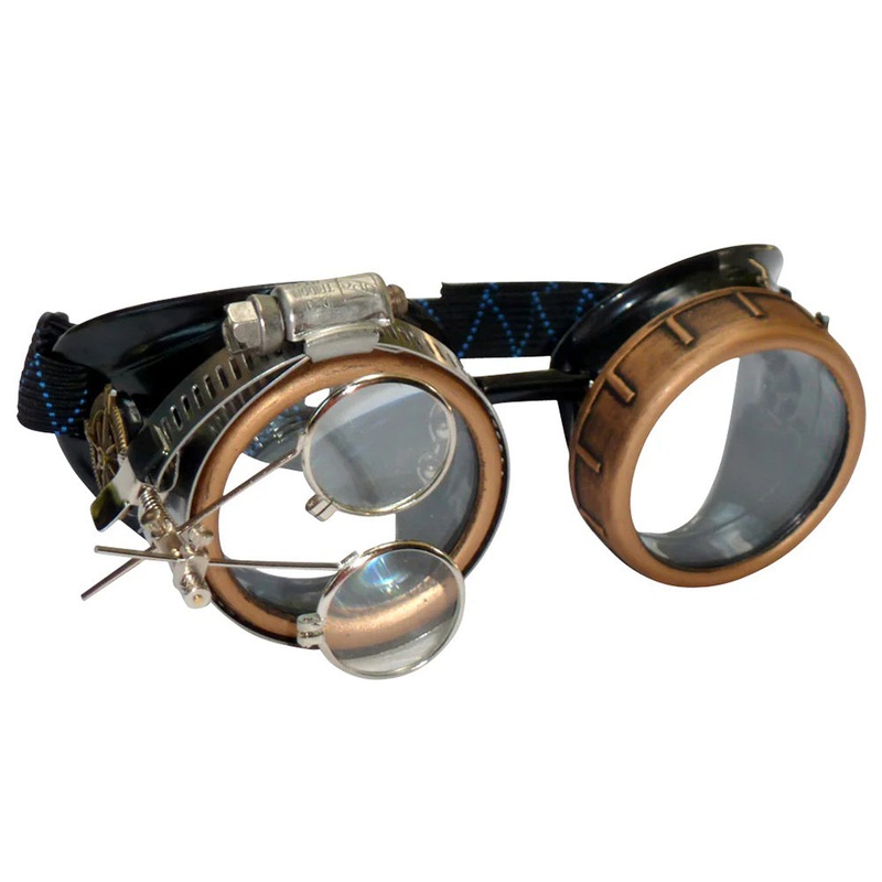 Steampunk Goggles With Magnifying Loupes Clear Lenses