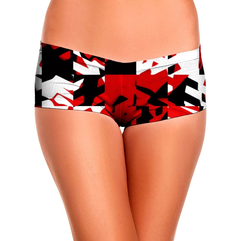 Red Digital Booty Shorts|X-Small|Small|Medium|Large