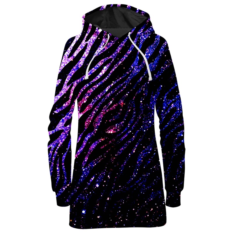 Zebra of the Night Hoodie Dress