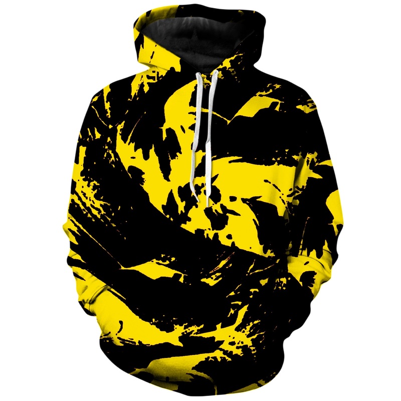 Black and Yellow Paint Splatter Unisex Hoodie