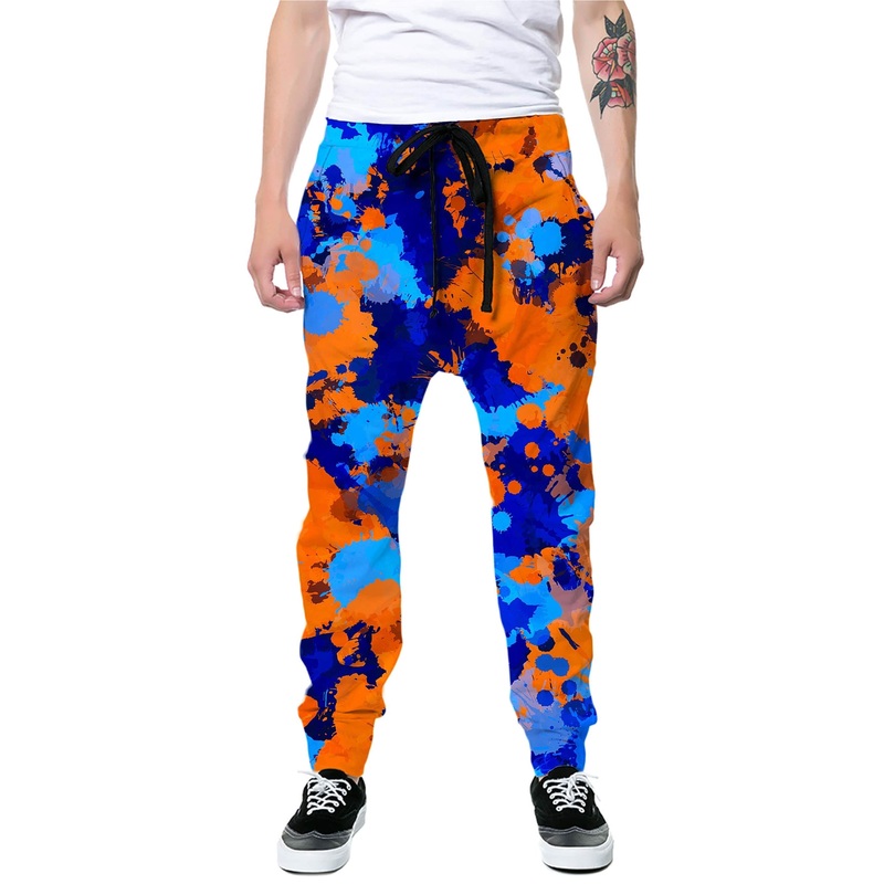 Blue and Orange Paint Splatter 2 Joggers