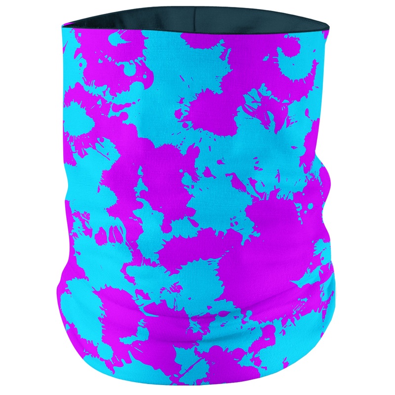 Blue and Purple Paint Splatter Bandana Mask