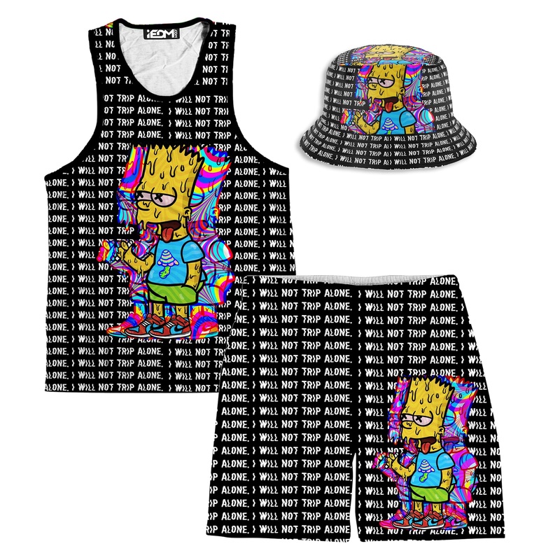 Tripping With Him Men's Tank and Shorts with Bucket Hat Combo