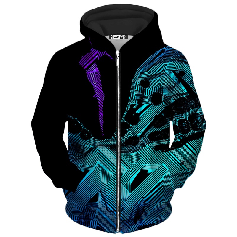 Primordial Flow Purple Unisex Zip-Up Hoodie