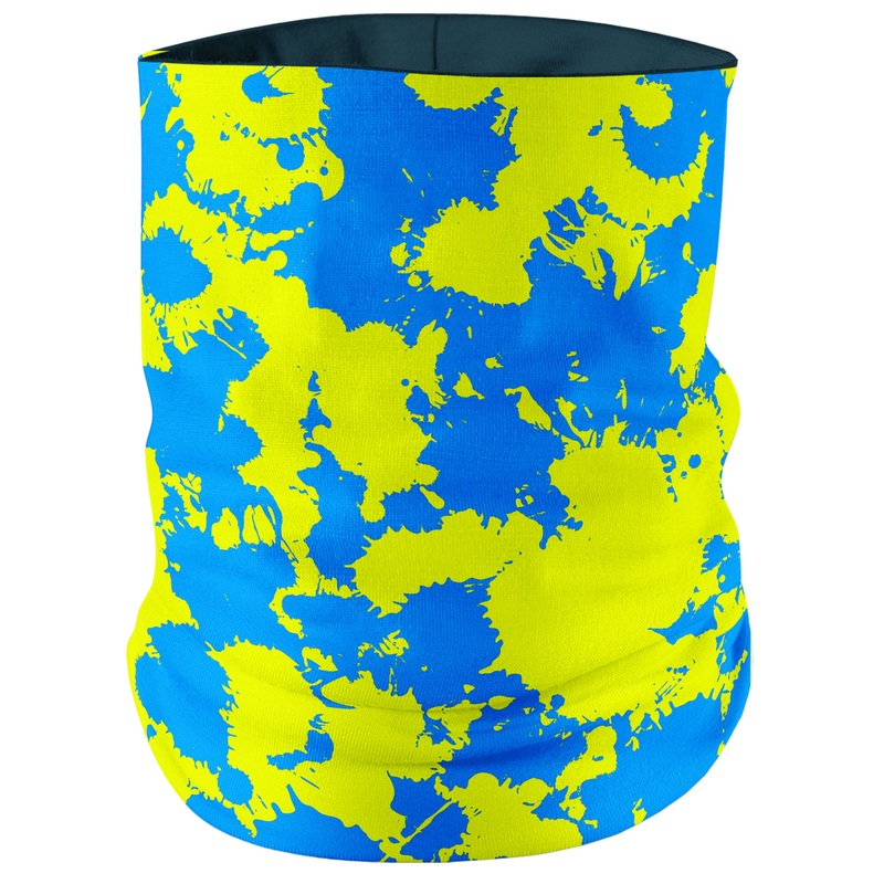 Yellow and Blue Paint Splatter Bandana Mask