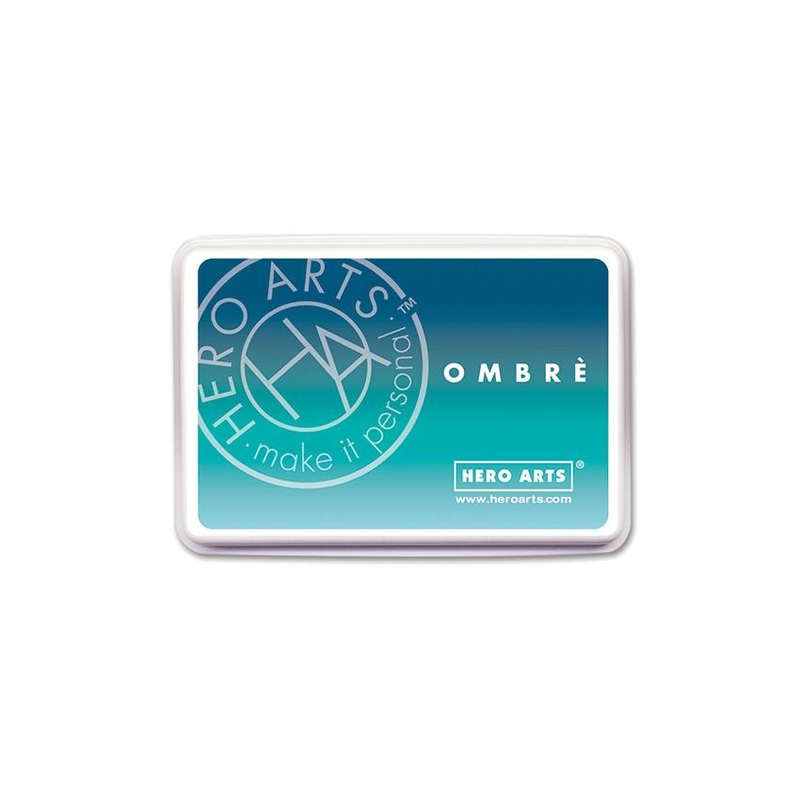 Ombr Tide Pool to Navy Ink Pad