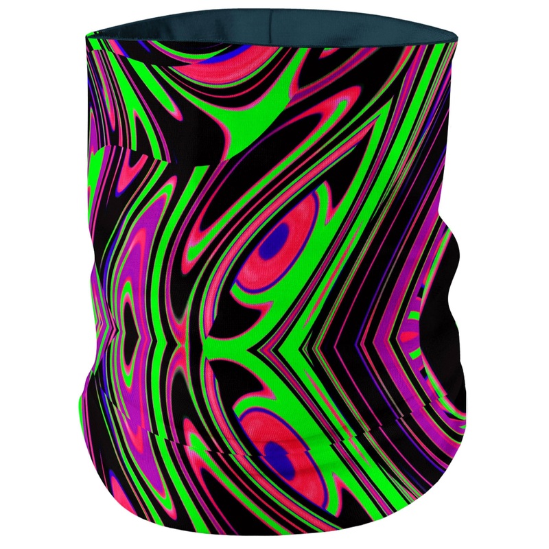 Pink and Green Blackout Drip Bandana Mask