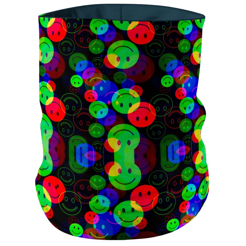 RGB Smile Glitch Bandana Mask