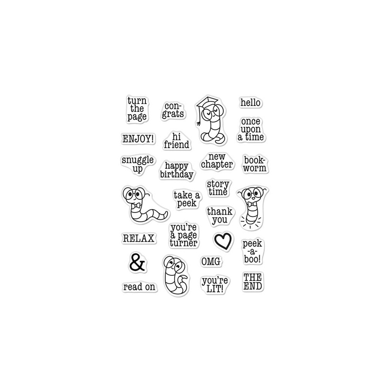 Bookworm Messages Clear Stamp Set