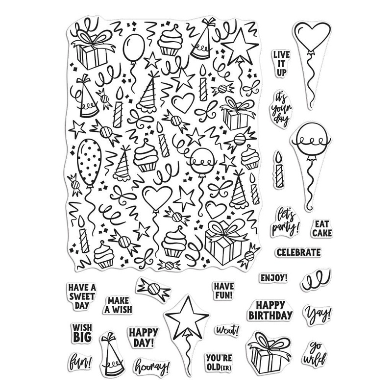 Wish Big Peek-A-Boo Party Clear Stamp Set