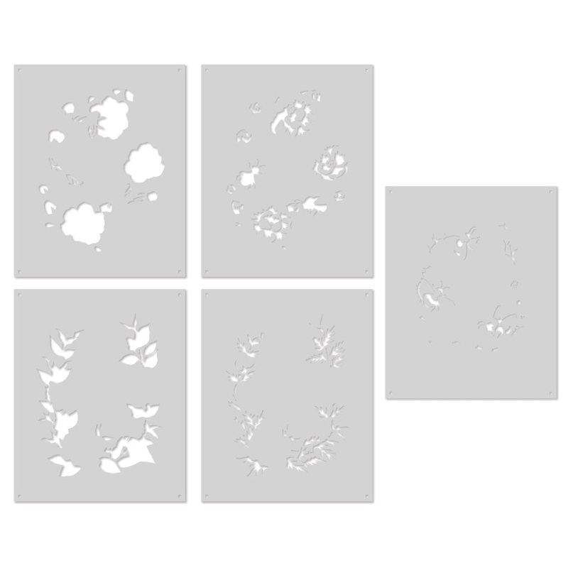 Bee Florals Window Stencils