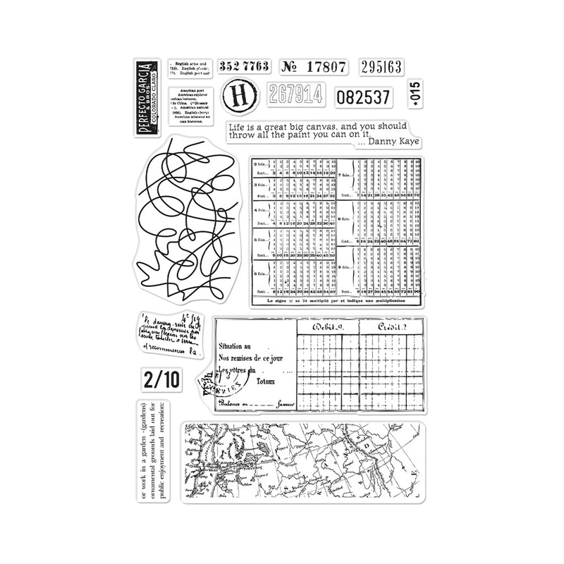 Vintage Map and Ledger Clear Stamp Set