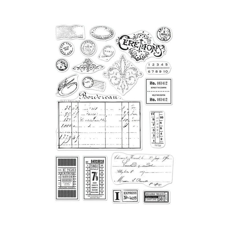 Vintage Postmarks and Tickets Clear Stamp Set