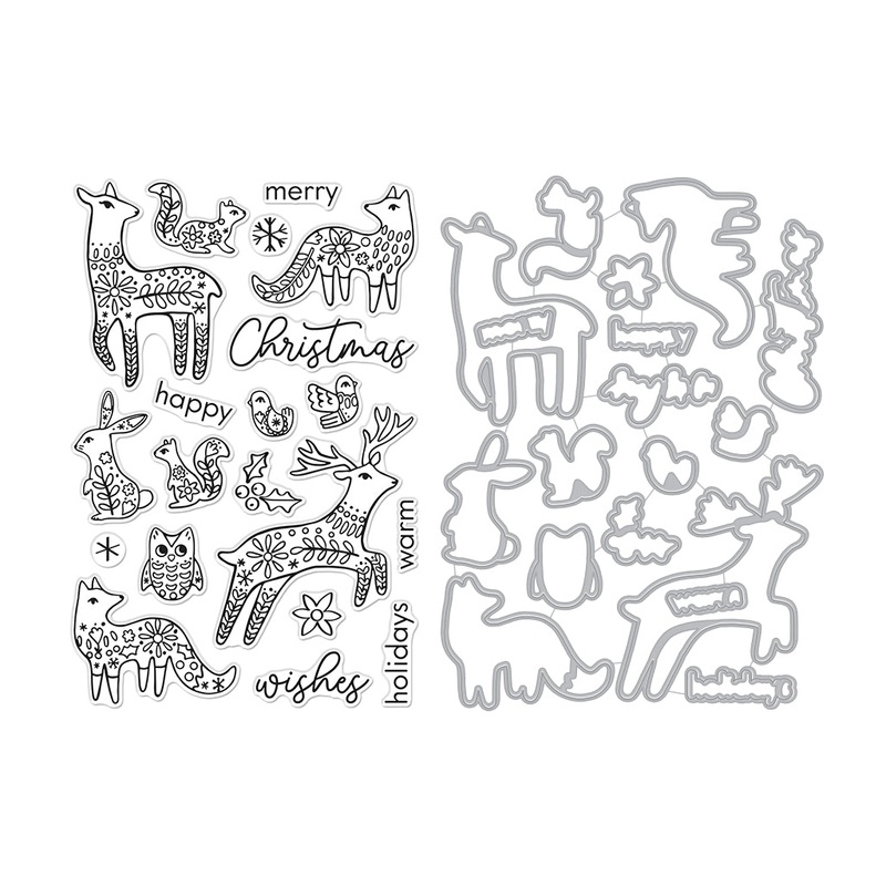 Winter Folk Animals Stamp & Cut