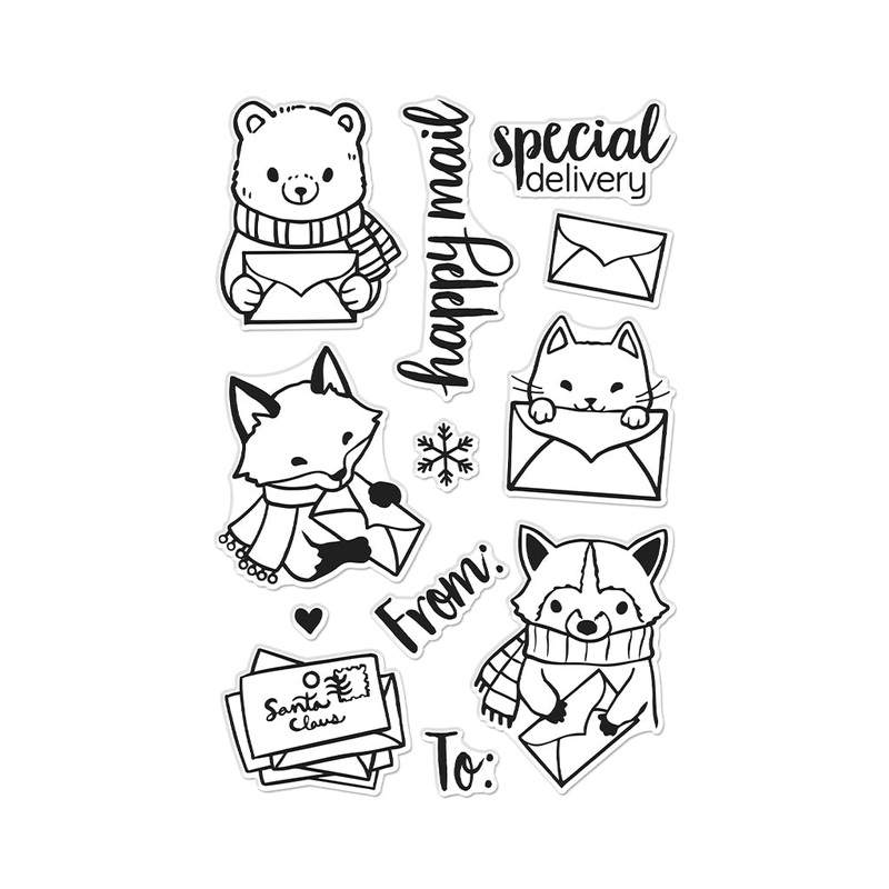 Winter Mail Critters Clear Stamp Set