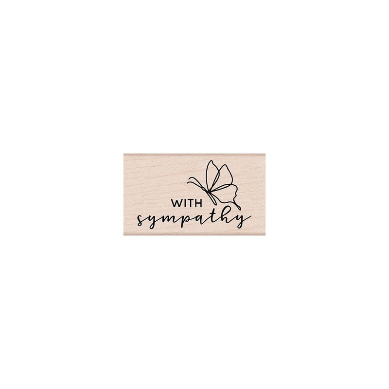 With Sympathy Butterfly Woodblock Stamp
