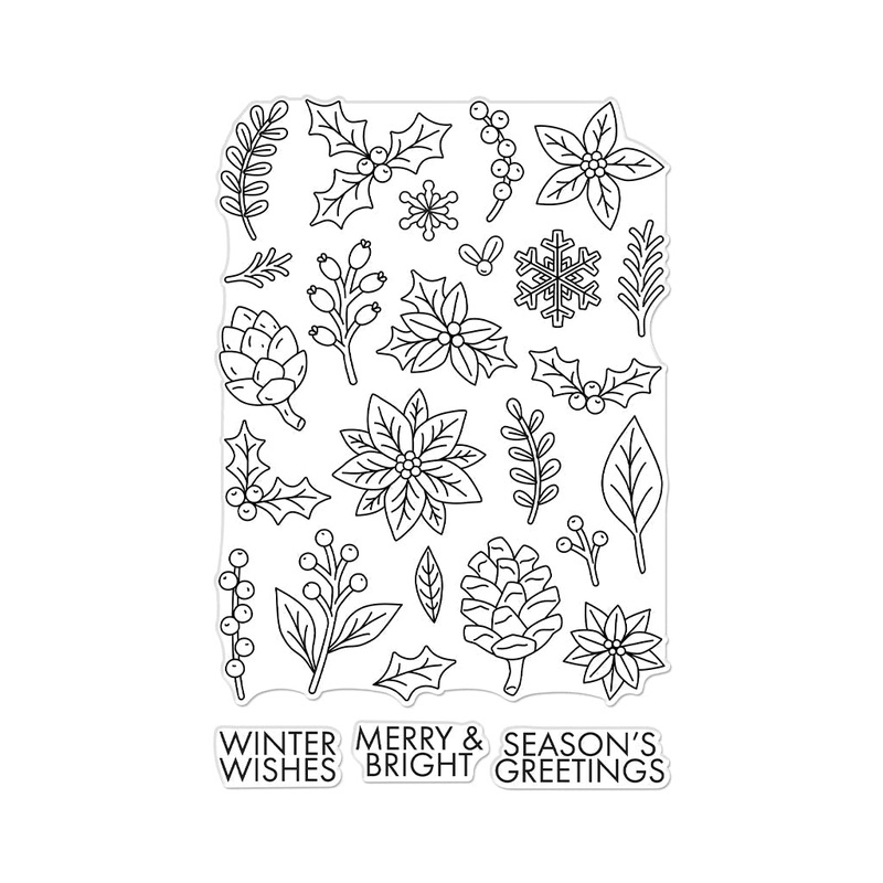 Winter Foliage Pattern Clear Stamp Set
