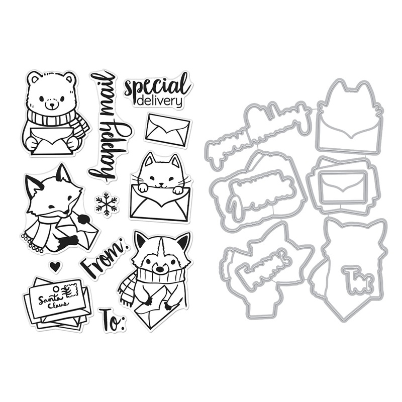 Winter Mail Critters Stamp & Cut