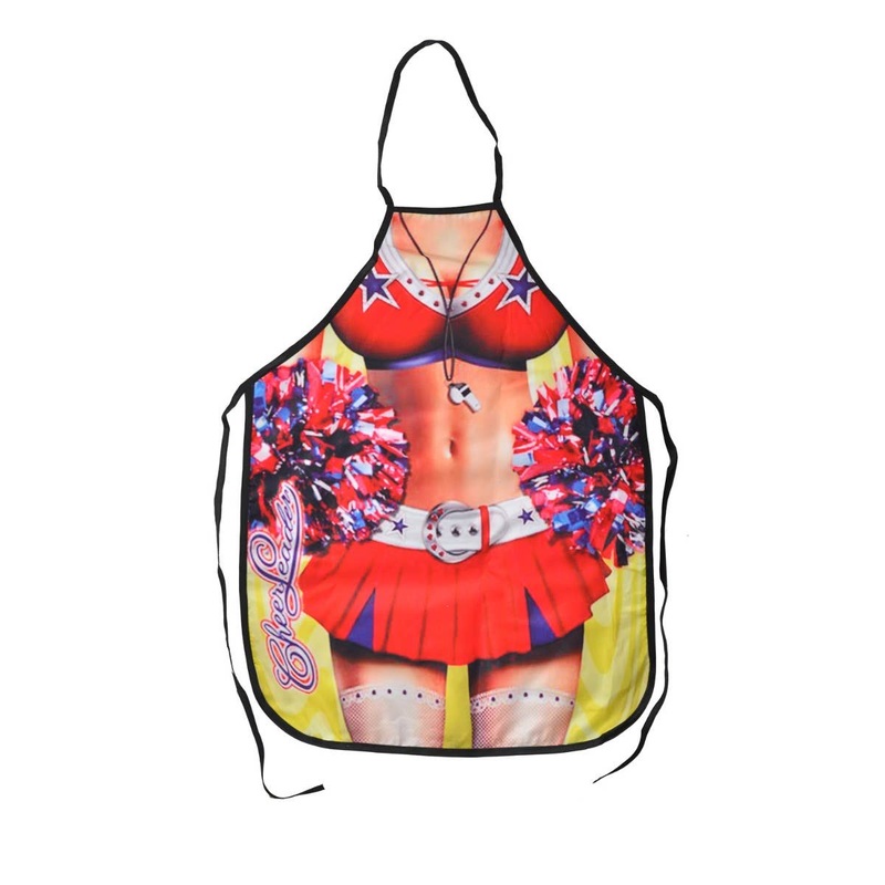Sexy Cheerleader Print Funny Novelty Apron