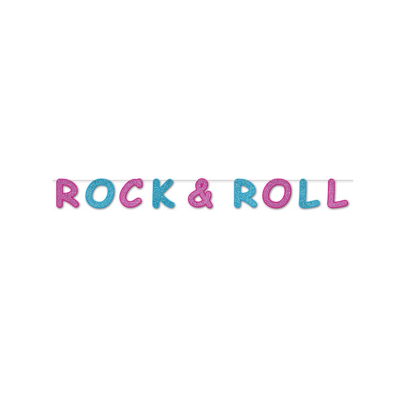 50s Rock & Roll Glitter Banner Decoration