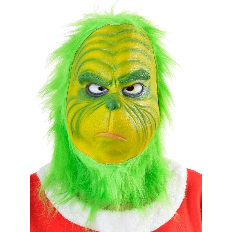 Deluxe Rubber Latex Green Christmas Costume Mask