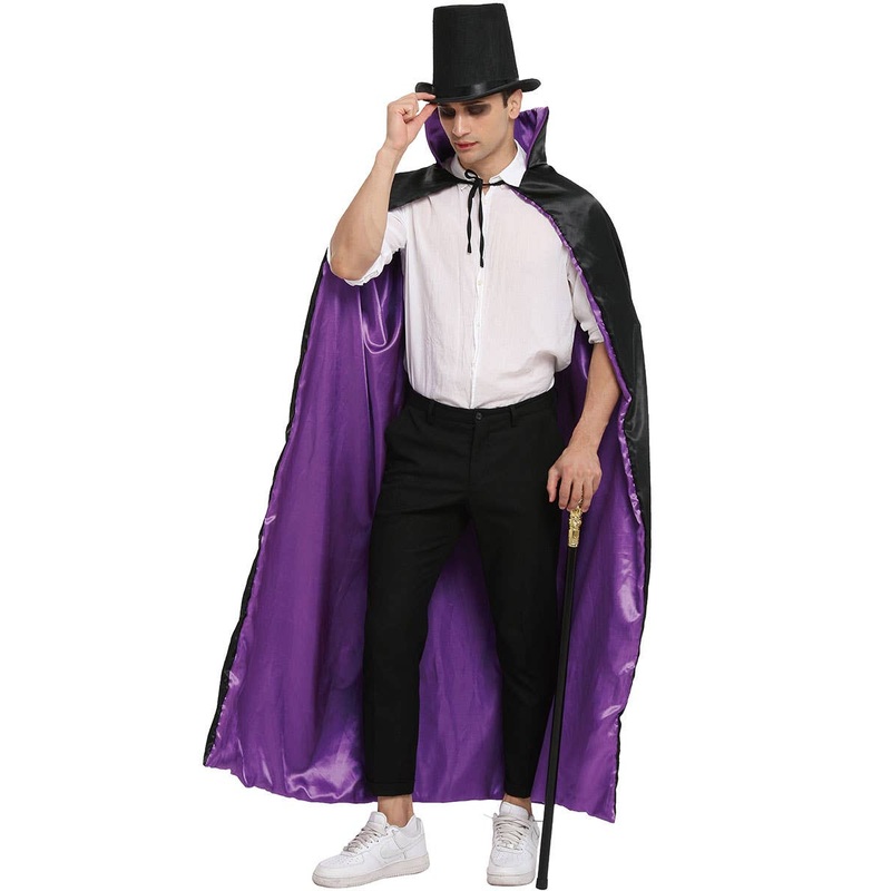 Reversible Purple and Black Vampire Halloween Cape