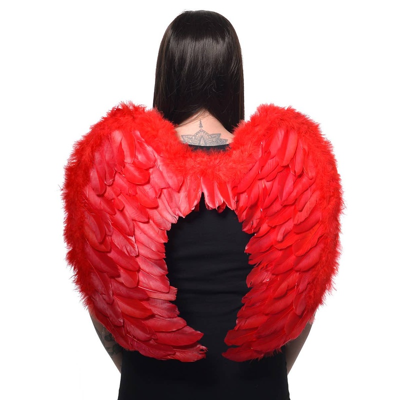 Classic Red Feather Angel Costume Wings