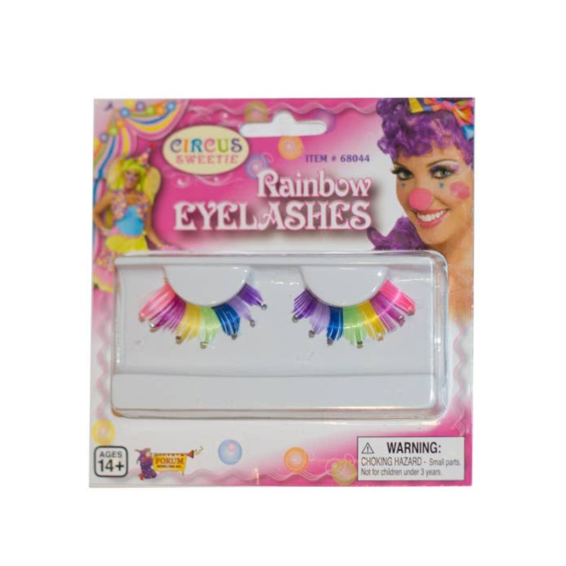 Rainbow Costume Eyelashes with Rhinestones