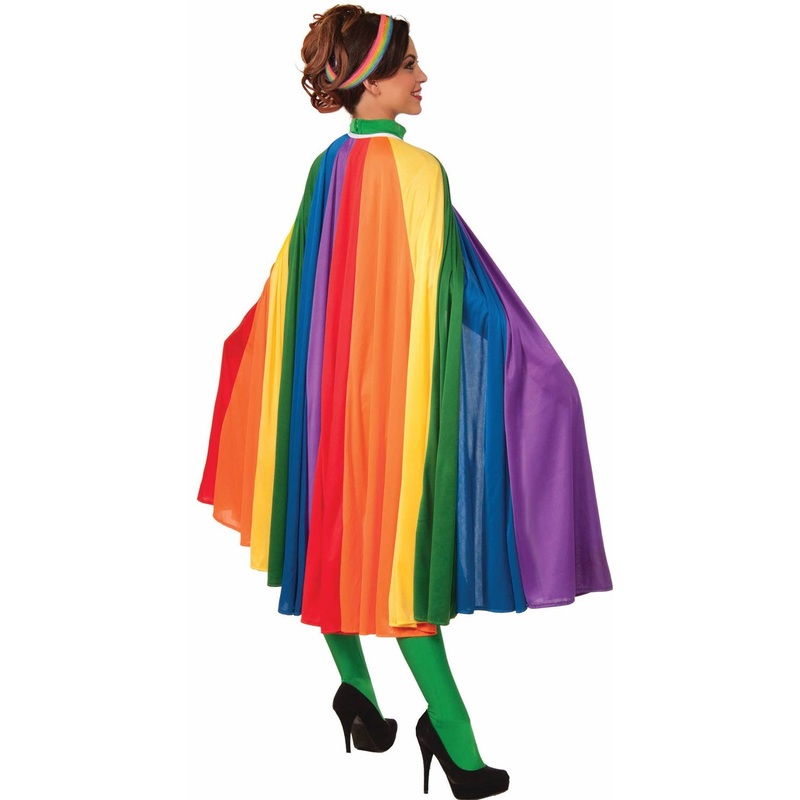 Rainbow Striped Adults Costume Cape