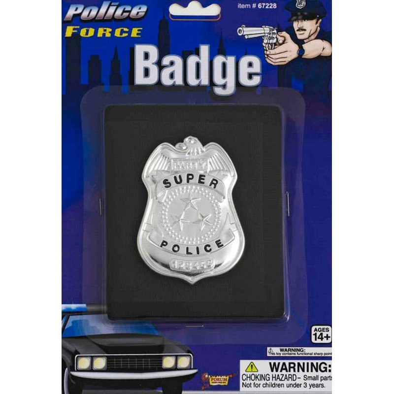 Police Uniform Badge on Wallet Costume Accessory