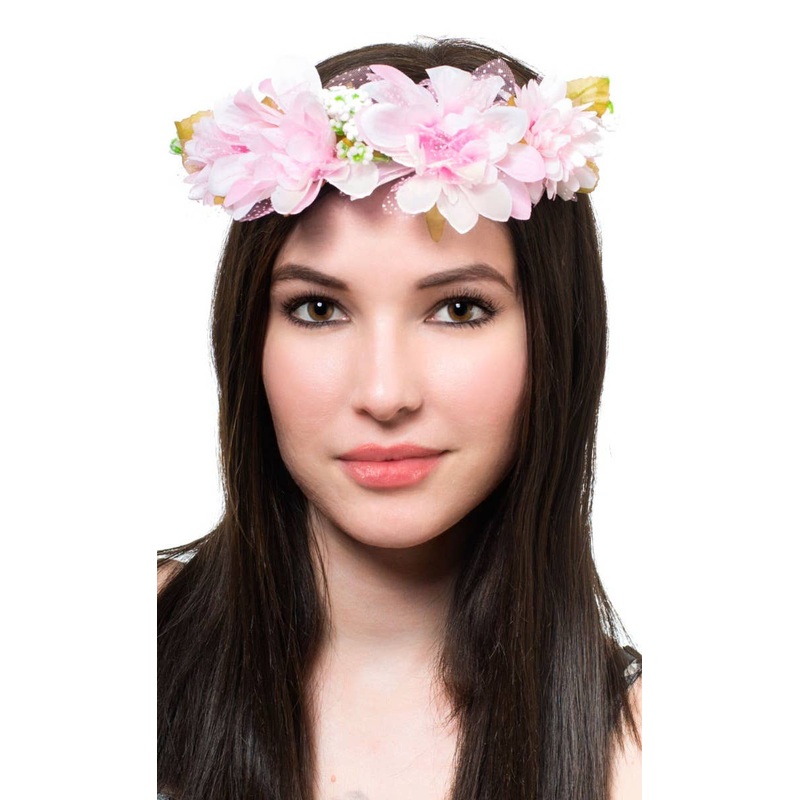 Pretty Pink Flower Crown Costume Headband