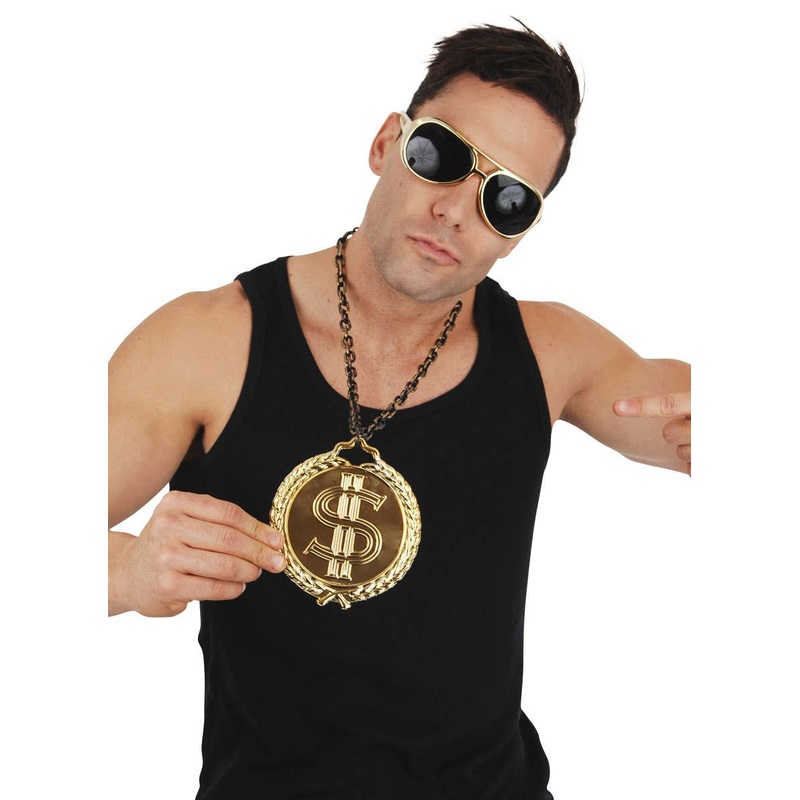 Pimp Novelty Dollar Sign Costume Necklace