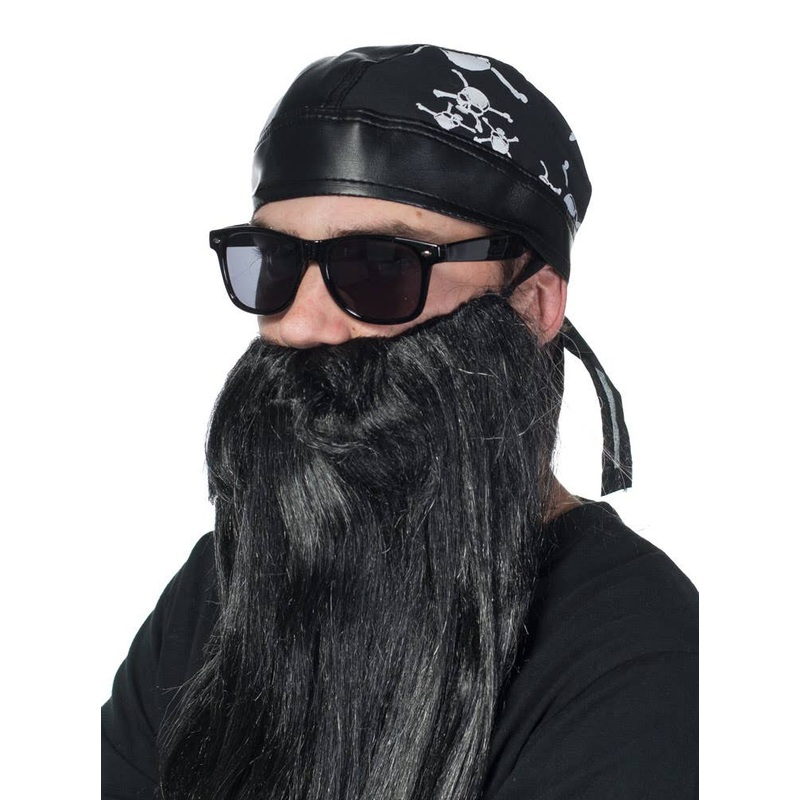 Pirate Costume Bandana with White Skulls Print
