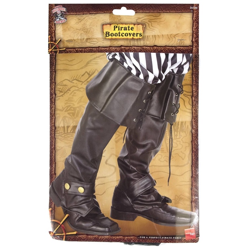Pirate Mens Black Vinyl Boot Covers