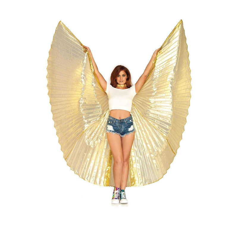 Pleated Gold Egyptian Goddess Costume Wings