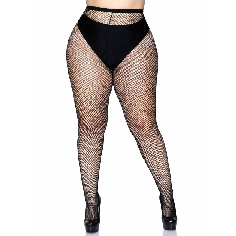 Plus Size Black Fishnet Pantyhose