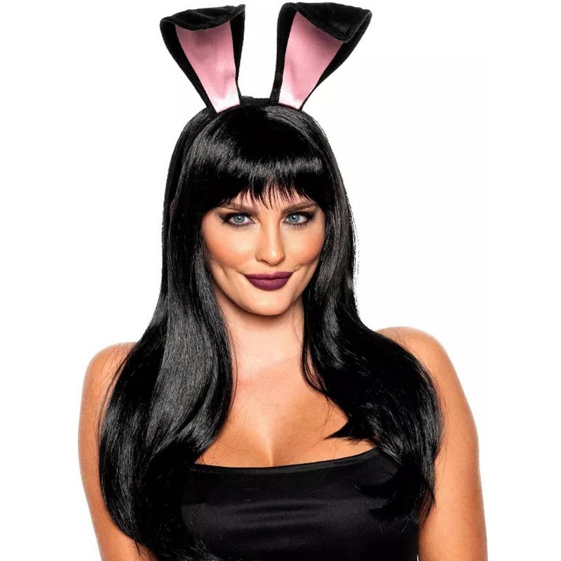 Soft Black and Pink Bunny Ears and Tail Set