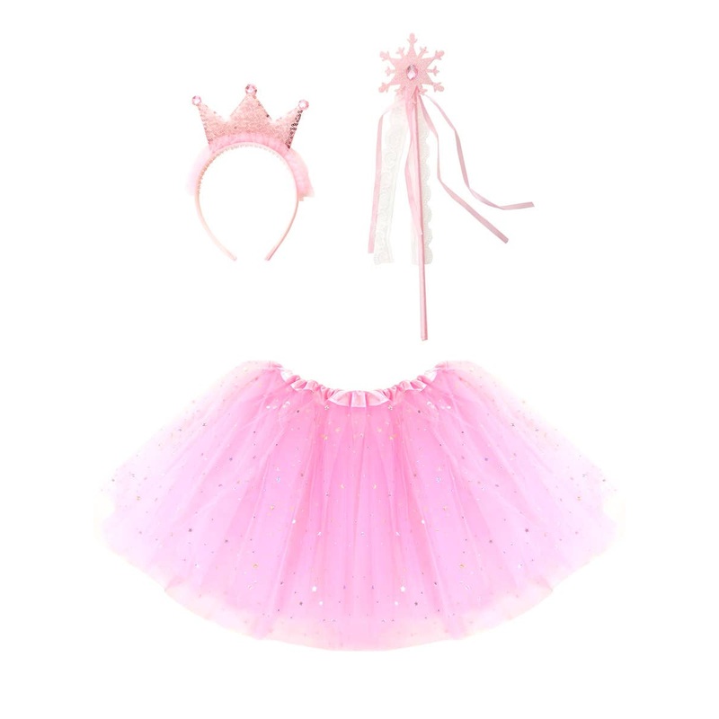Sparkly Pink Fairy Princess Girls 3 Piece Accessory Set