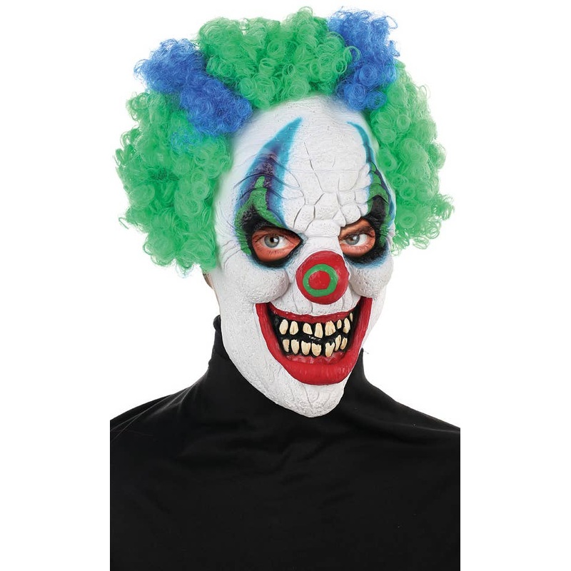 Midnight Creatures Blue and Green Crazy Clown Costume Mask